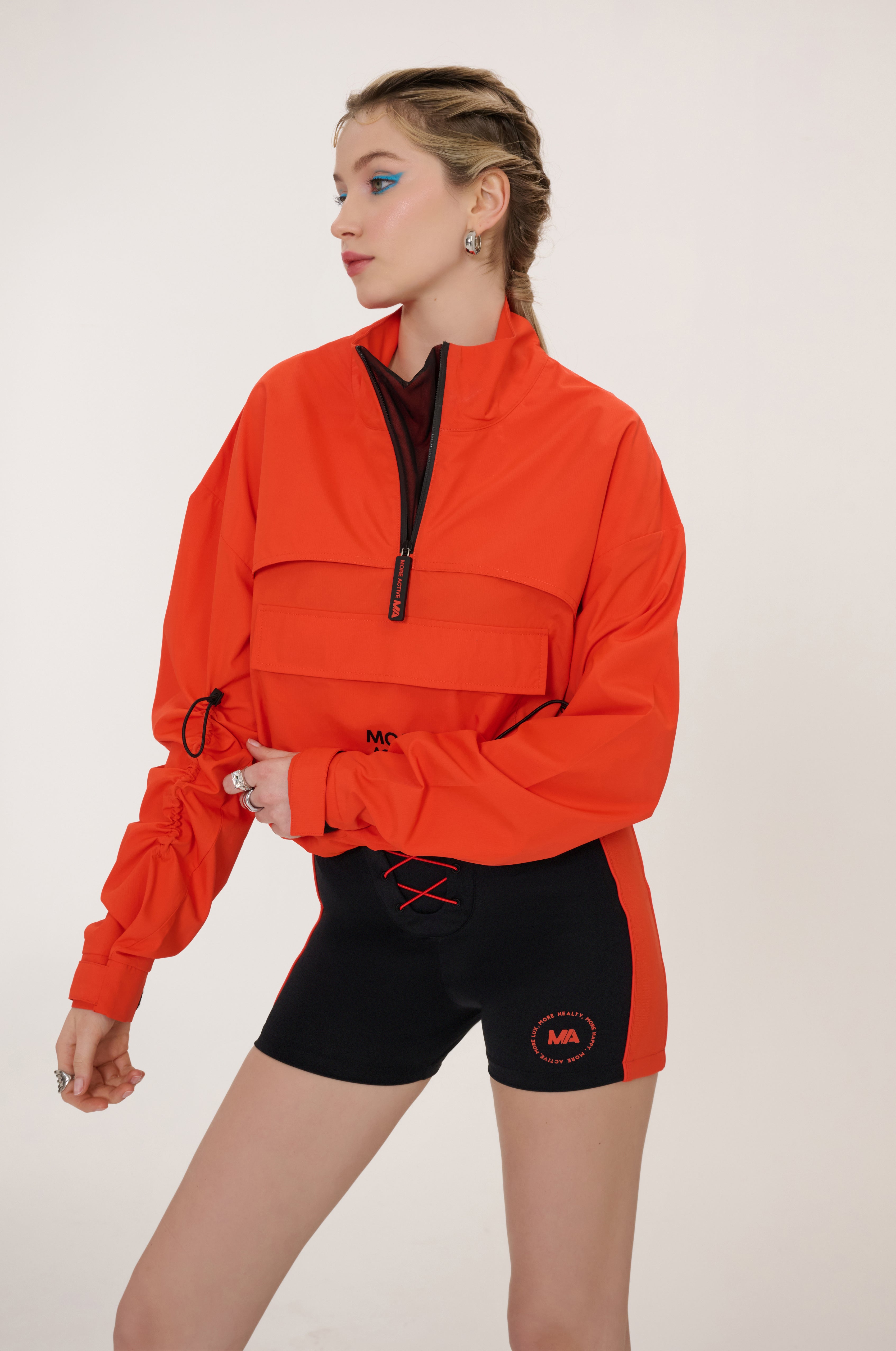 Bodrum Funnel Neck Long Sleeve Windbreaker