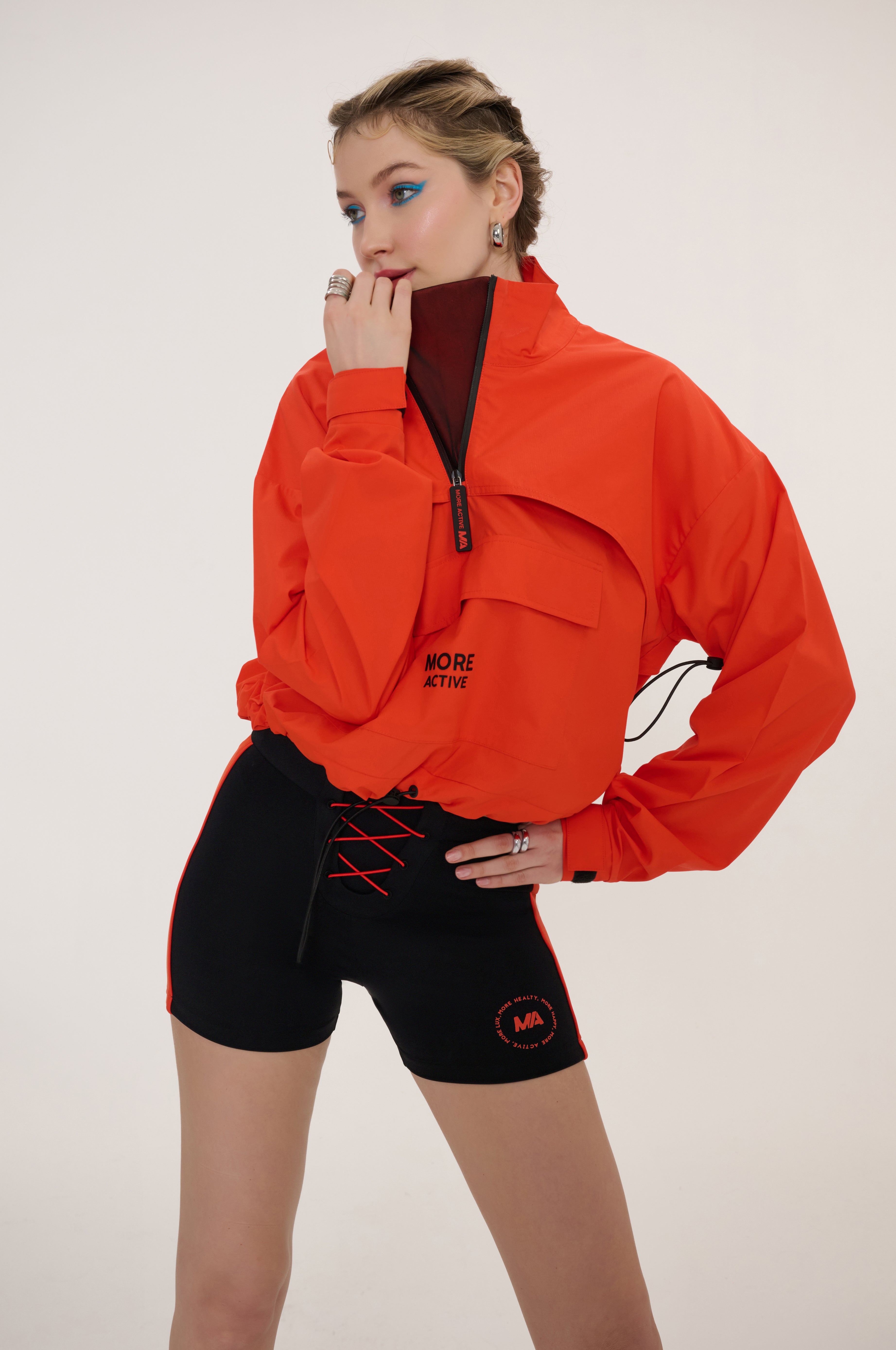 Bodrum Funnel Neck Long Sleeve Windbreaker